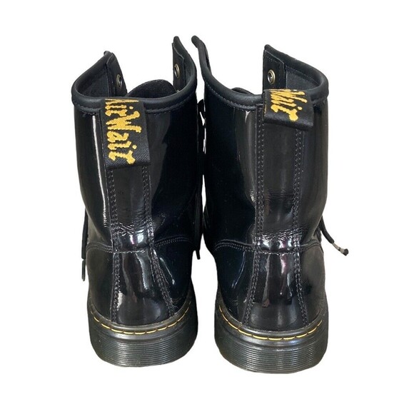 Dr Martens Zavala Black Patent Leather Combat Boots Size 9 Men 10 Women - Picture 4 of 8